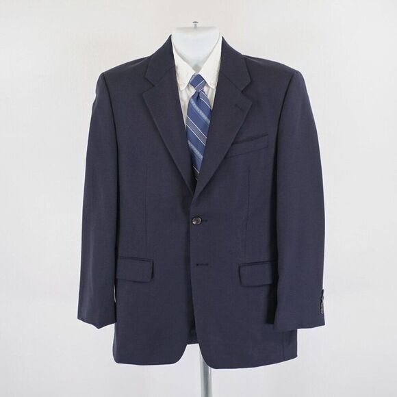 Lauren Ralph Lauren Wool Basketweave Blue‎ Blazer 40R 2 Button Tagged 38R - Picture 4 of 14